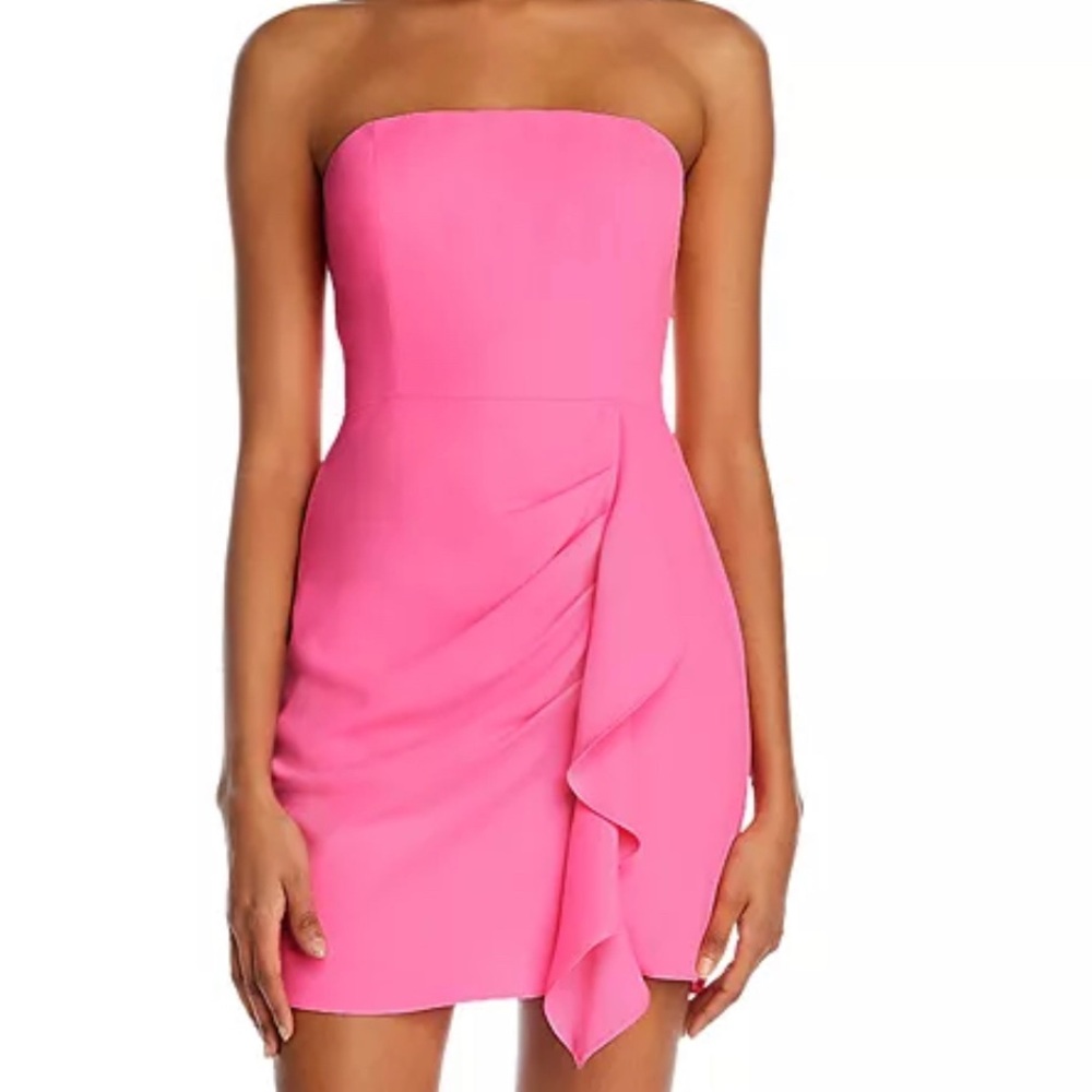 Amanda Uprichard pink strapless dress strapless